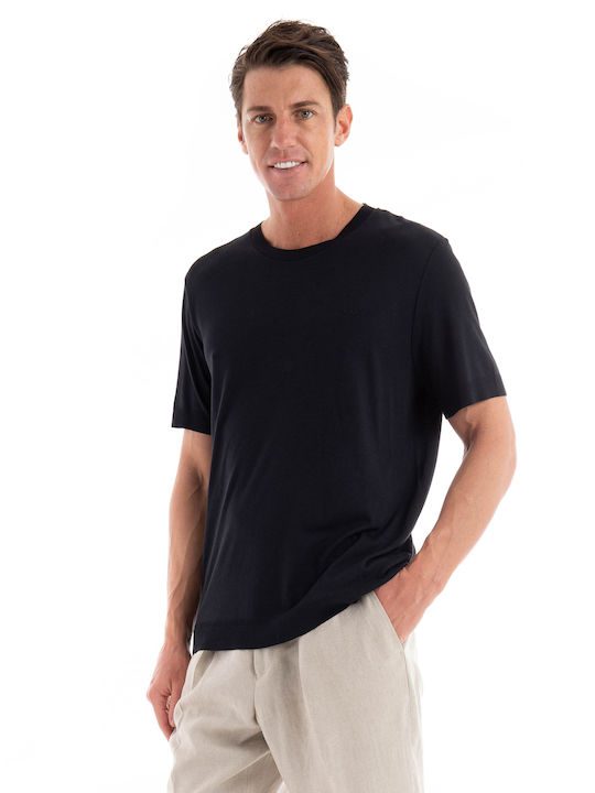 GANT  Regular fit self edge t-shirt black